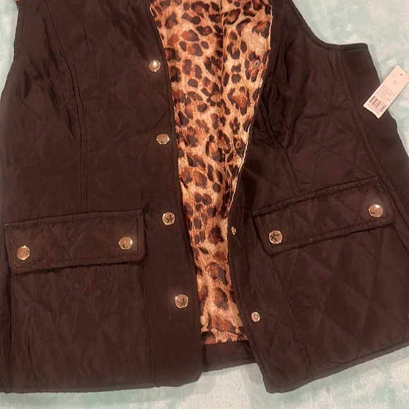 Brand New “New Directions” Black/Leopard Vest - Picture 6 of 8